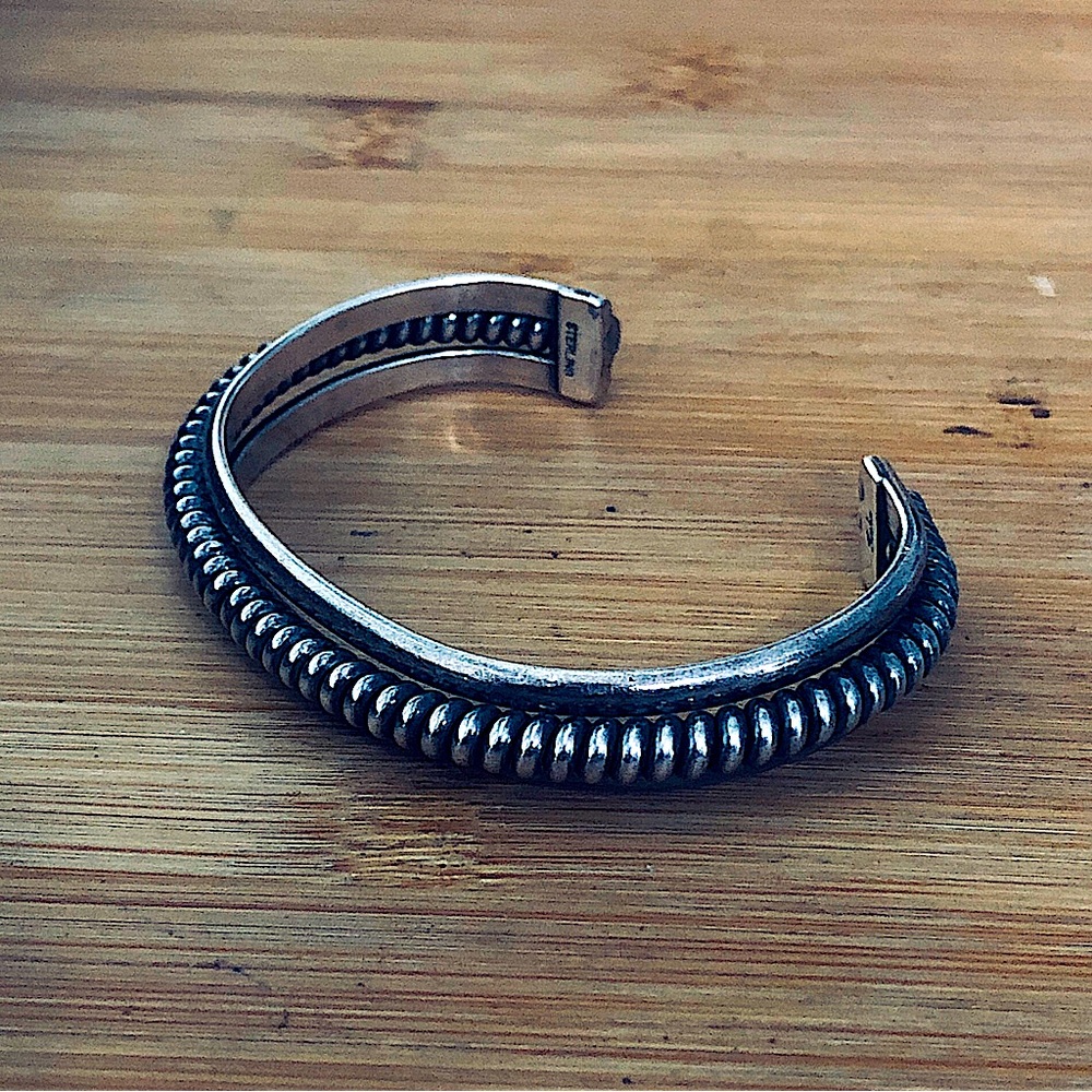 $286  Signed Tahe STERLING Vintage Navajo Estate Cuff